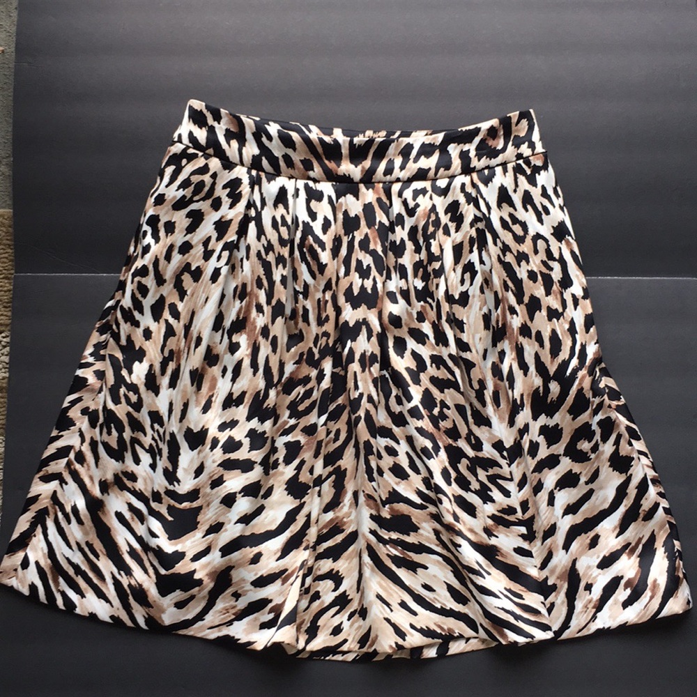 White House Black Market Animal Print A-Line Skirt
